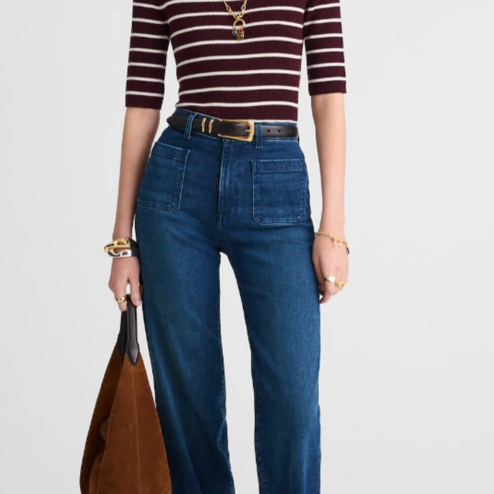 The Emmett Wide-Leg Full Length Jean: Patch Pocket Edition - size 27